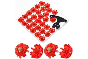 Lanties 31 Pcs Golf Spikes Set with 30 Golf Cleats Replacement and Black Cleats Spanner for Shoes Metal Thread Screw 6 mm Dia Spike Tool Accessories for Lawn Outdoor Cricket Shoe Player Lover