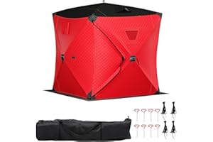 YITAHOME Ice Fishing Tent - 3-Layer Insulated Shelter for 3-6 Person, Pop-up Portable Ice Shanty with 2 Doors and Carrying Bag