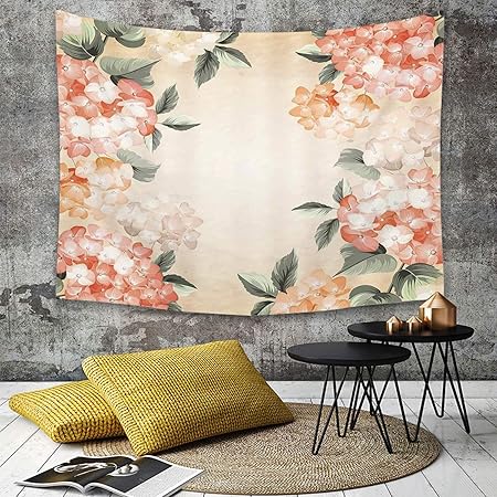 Tapiz Primavera Jardin De Flores Hortensias Impresion Decoracion