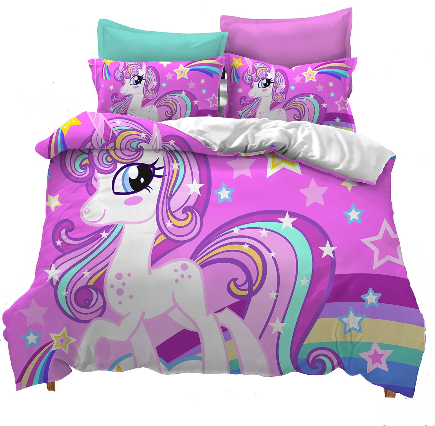 Suncloris,Sparkling Unicorn Colorful Unicorn Rainbow Glitter Stars,Kids ...
