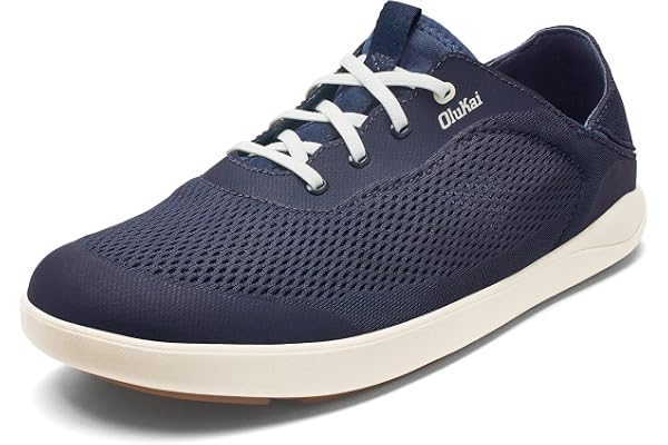 OLUKAI Moku Pae Men's Boat Shoes, Water Resistant & Breathable Mesh, Easy Slip On Design, Quick-Drying & Enhanced Traction