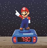 LEXIBOOK Super Mario Nightlight Alarm Clock LCD Backlit Snooze Blue RL800NI view 4