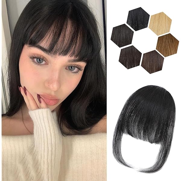 Human Hair Toppers With Air Bangs 11 In., Dark Brown, 3D Coverage, Clip-In The Clip in Bangs 100% Real Human Hair Toppers Wispy Bangs  main image 3