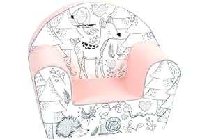 Delsit Toddler Chair & Kids Armchair - European Made Premium Quality, Lightweight & Stylish Playroom Decor - Comfortable & Easy to Move Foam Sofa - Perfect for Reading & Relaxing | (Forest Animals)