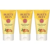 Burt's Bees Deep Cleansing Pore Scrub with Peach and Willow Bark, 4 Ounces, Pack of 3
