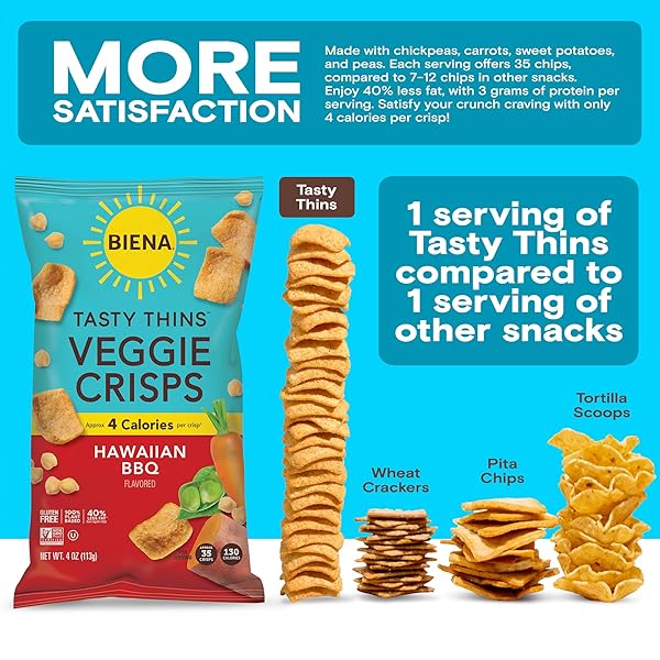 BIENA CRISPS TASTY THINS HW BBQ 4 OZ