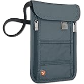 Lewis N. Clark Stash Neck Travel Wallet, RFID Blocking Passport Holder, Protect Personal Information, Charcoal