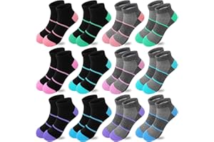 Bemeol 12 Pairs Girls Ankle Socks Kids Low Cut Ankle Socks Girls Half Cushion Athletic Sock