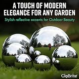 GloBrite 6 Pcs Stainless Steel Mirror Balls Garden Ornaments 50-150mm view 2