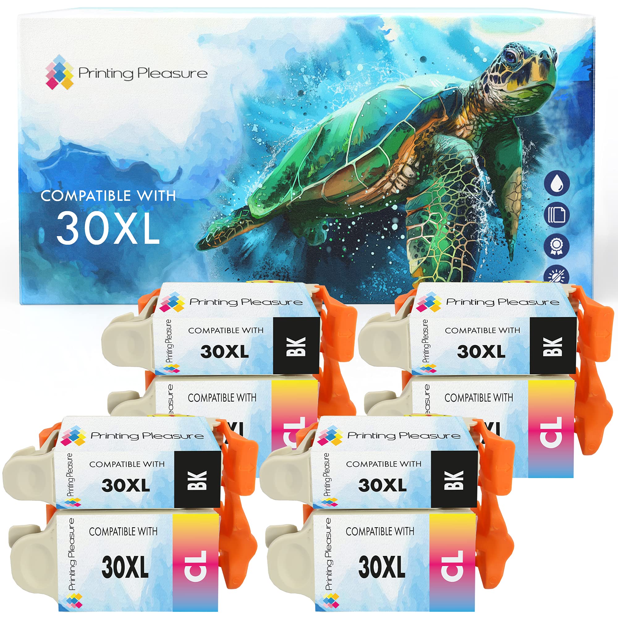 30XL Ink Cartridges,High Capacity Non Oem replacement Compatible for Kodak ESP C100,C110,C115,C300,C310,C315,C330,C360,1.2,3.2,3.2S,Office 2100,2150,2170 AIO,Hero 2.2,3.1,4.2,5.1(4 SETS)