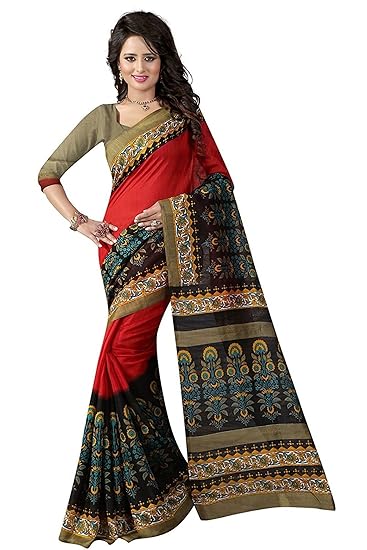 Winza Designer Art Silk with Blouse Piece Saree