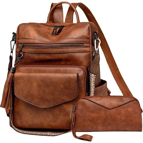 Amazon.com: JEN & CO. Brooks Black Backpack - Vegan Leather  display picture 1