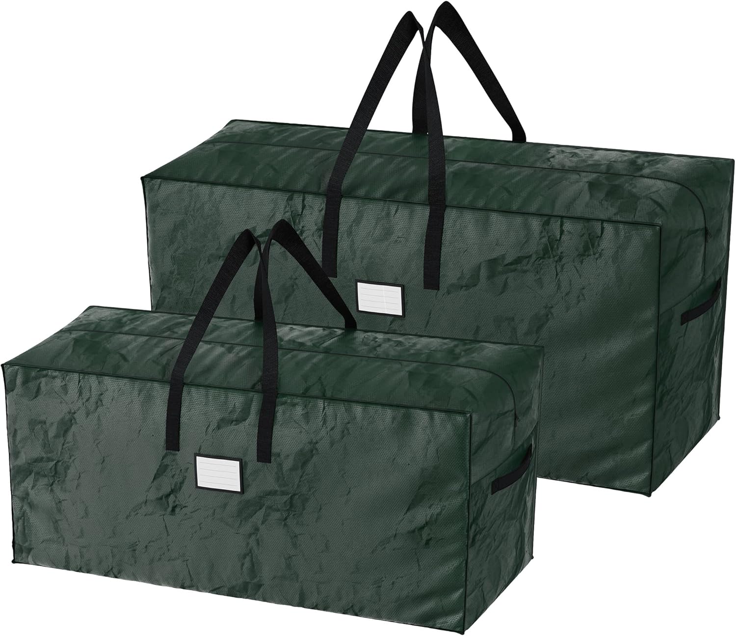 Holiday Décor Storage - Set of 2 Christmas Tree Storage Bags - Waterproof Bags for 17-Foot Disassembled Artificial Trees, Garland, and Holiday Decorations by Elf Stor (Green)