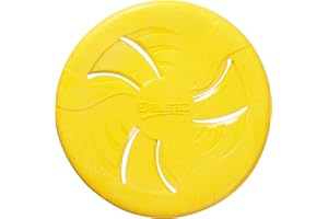 HONGEZEY Indestructible Dog Flying Discs, Interactive Dog Flyer Toys, Soft Lightweight Dog Catch and Fetch Toys for Medium Large Dogs, Floats in Water & Safe on Teeth, 9 inch(Large, Yellow)