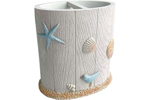 Marina Decoration Luxury Modern Décor Bath Accessories Ensemble Included Bathroom Cup Toothbrush Holder, Venus Nautical Ocean