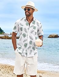 COOFANDY Men's Hawaiian Shirts Short Sleeve