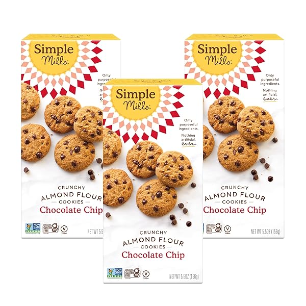 SIMPLE MILLS ALMOND FLOUR CHOCOLATE CHIP COOKIES, GLUTEN...