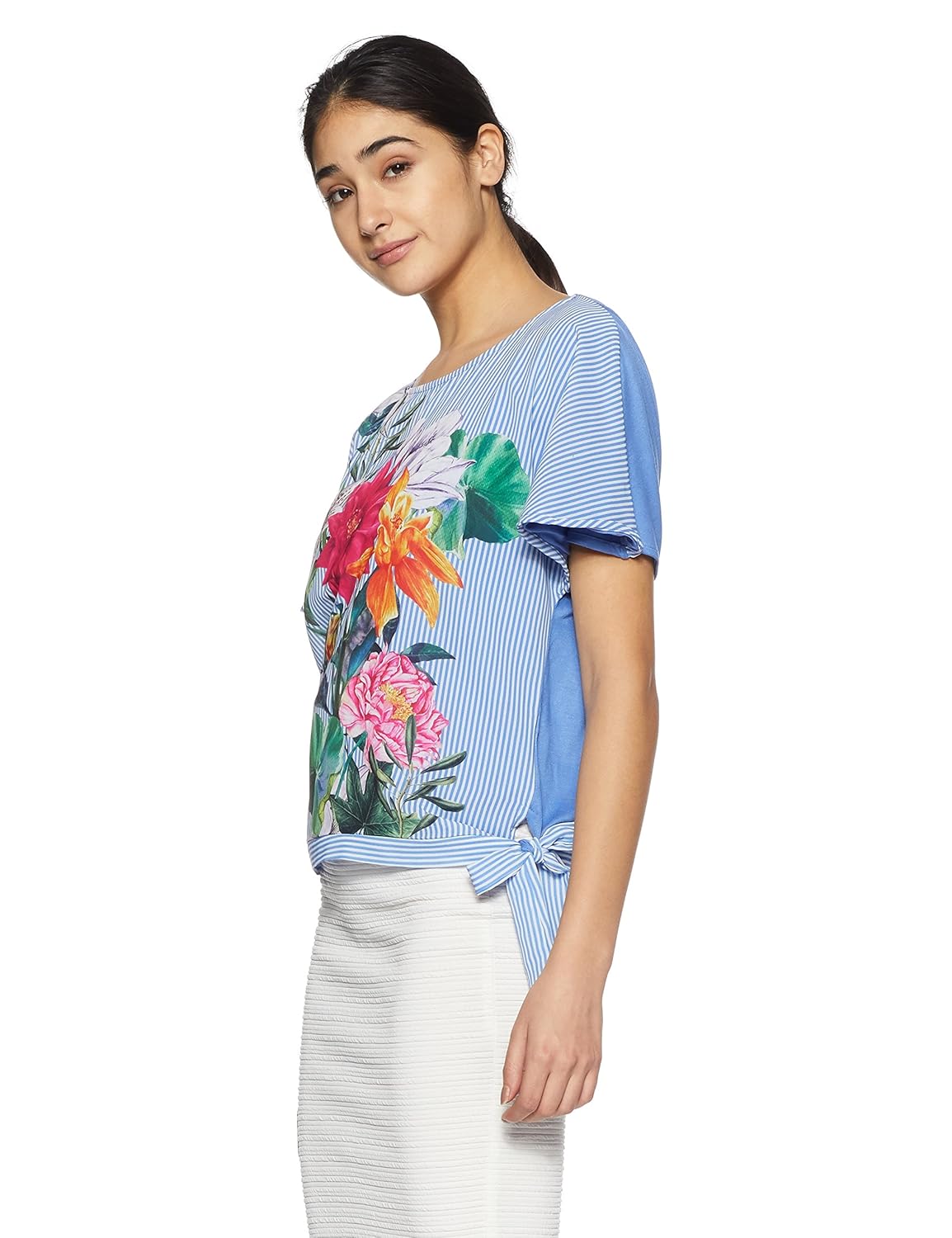dj&c by fbb women's floral regular fit t-shirt