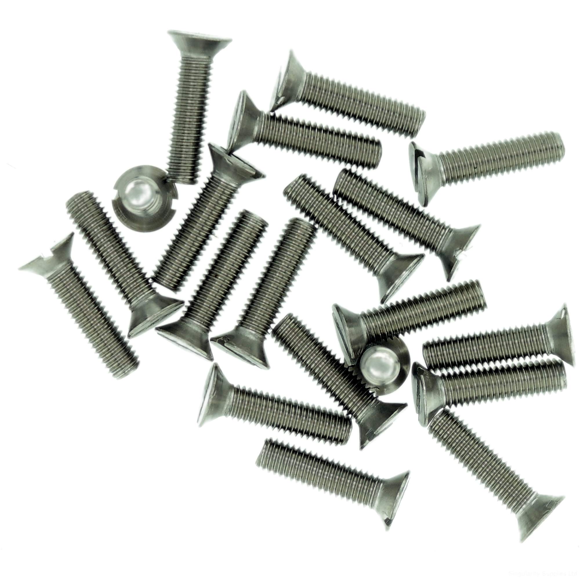 M1.4 (1.4mm x 6mm) Slot Countersunk Machine Screw (Bolt) - Stainless Steel (A2) (Pack of 20)