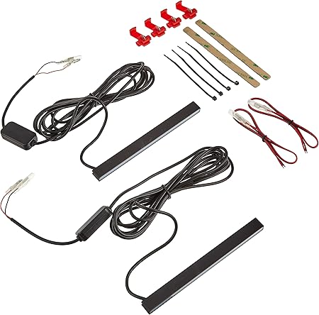 Amazon Valenti ヴァレンティ 汎用 Ledデイタイムランプ スーパースリム ロングタイプ ホワイトレンズ ブルー発光 Dtl 29cb フォグランプ 車 バイク