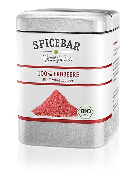Erbeerbeerpulver, Fruchtpulver gefriergetrocknet aus 100% Erdbeer, Bio (1 x 40g)