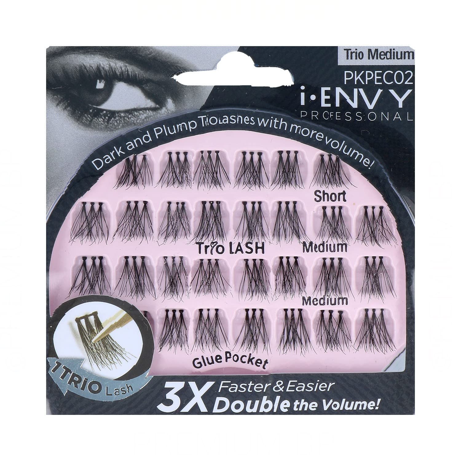 I-ENVY Single Lash Eyelashes Pro Trio Classic Medium, Single Standard