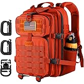 Hannibal Tactical 30L MOLLE Assault Pack, Tactical Backpack Military Army Camping Rucksack with Bottle Holder, 3-Day Pack, Orange