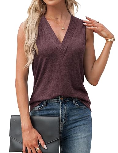 Agnes Urban Womens V Neck Tank Tops Dressy Summer Sleeveless