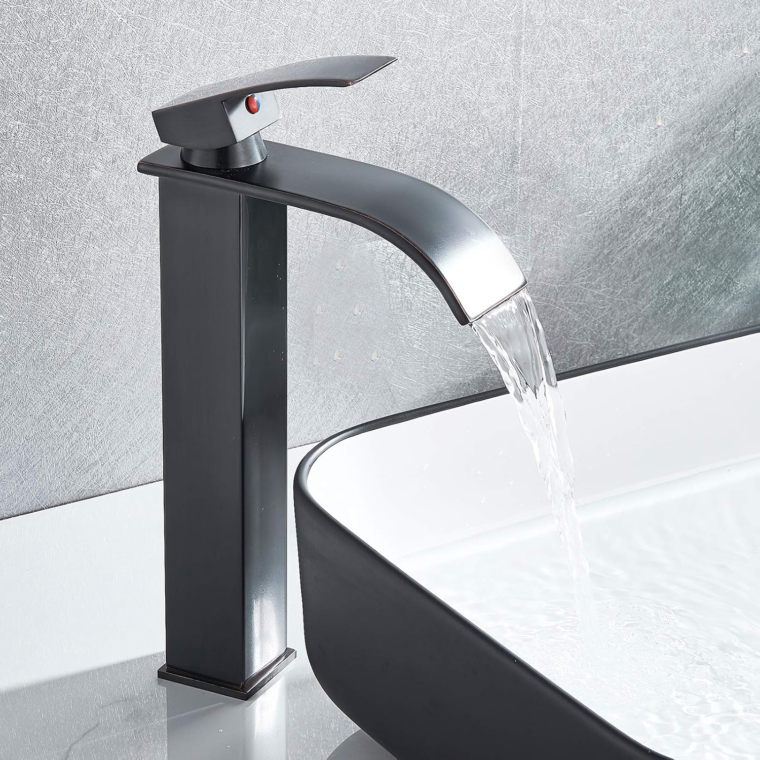 Onyzpily Tap Bathroom Sink Mixer Tap Black Single Lever Mixer Tap