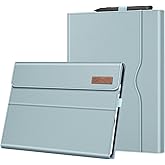 Fintie Case for 13 Inch Microsoft Surface Pro 11/10/9 - Multiple Angle Viewing Portfolio Business Cover with Pocket & Stylus Holder, Compatible with Type Cover Keyboard, Ice Blue