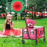 Overmont 100L Festival Camping Wagon Pink with Removable Wheels 220 lbs view 7