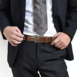 CHAOREN Mens Dress Belt 2 Pack - Genuine Leather