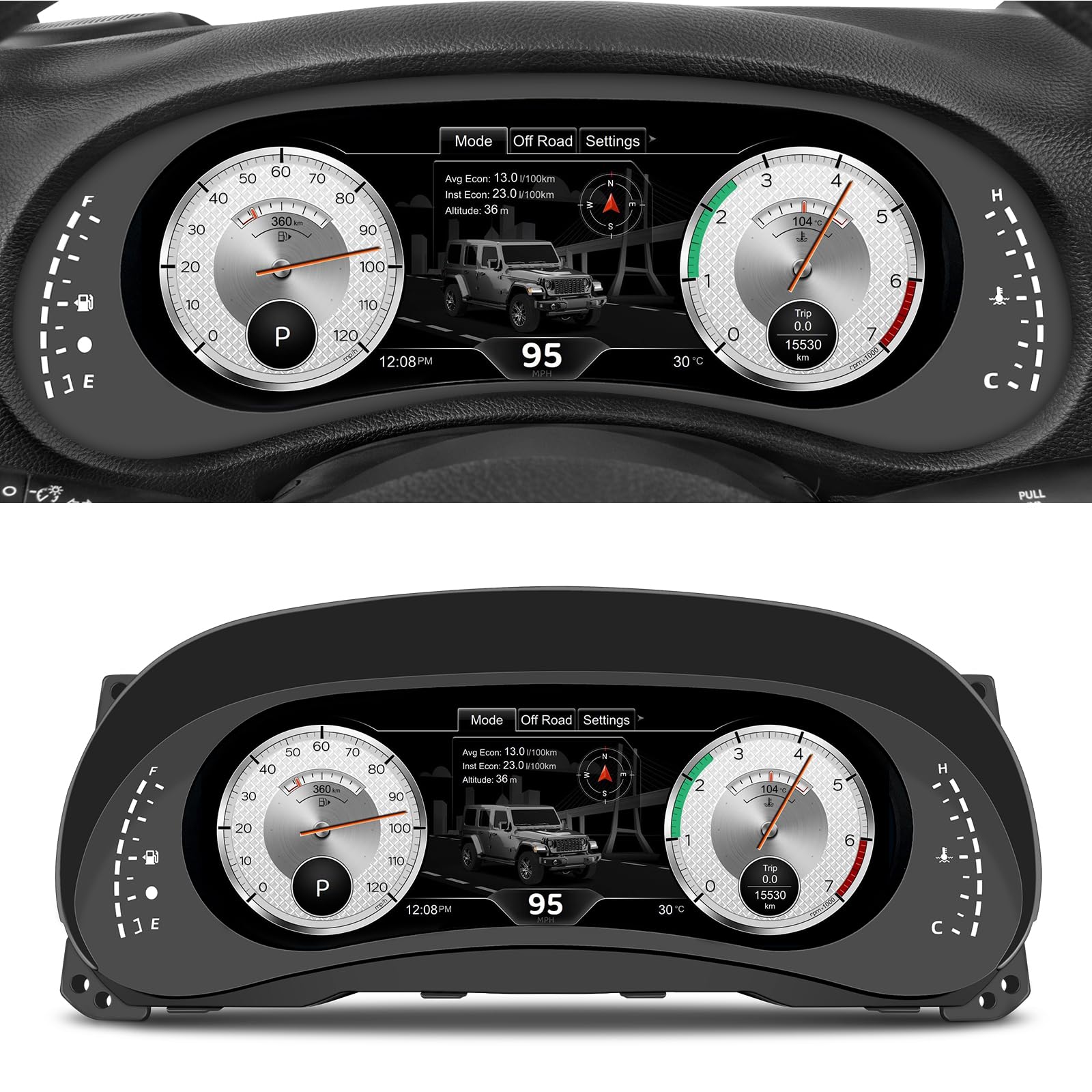 Photo 1 of Digital Instrument Cluster Display for Jeep Wrangler JK 2011-2017 Speedometer Upgrade,12.3 inch HD Screen,Plug&Play,Non-Destructive Install,OTA Upgrade,Keep Original Car Data, 4UI+6 Modes,2S Startup