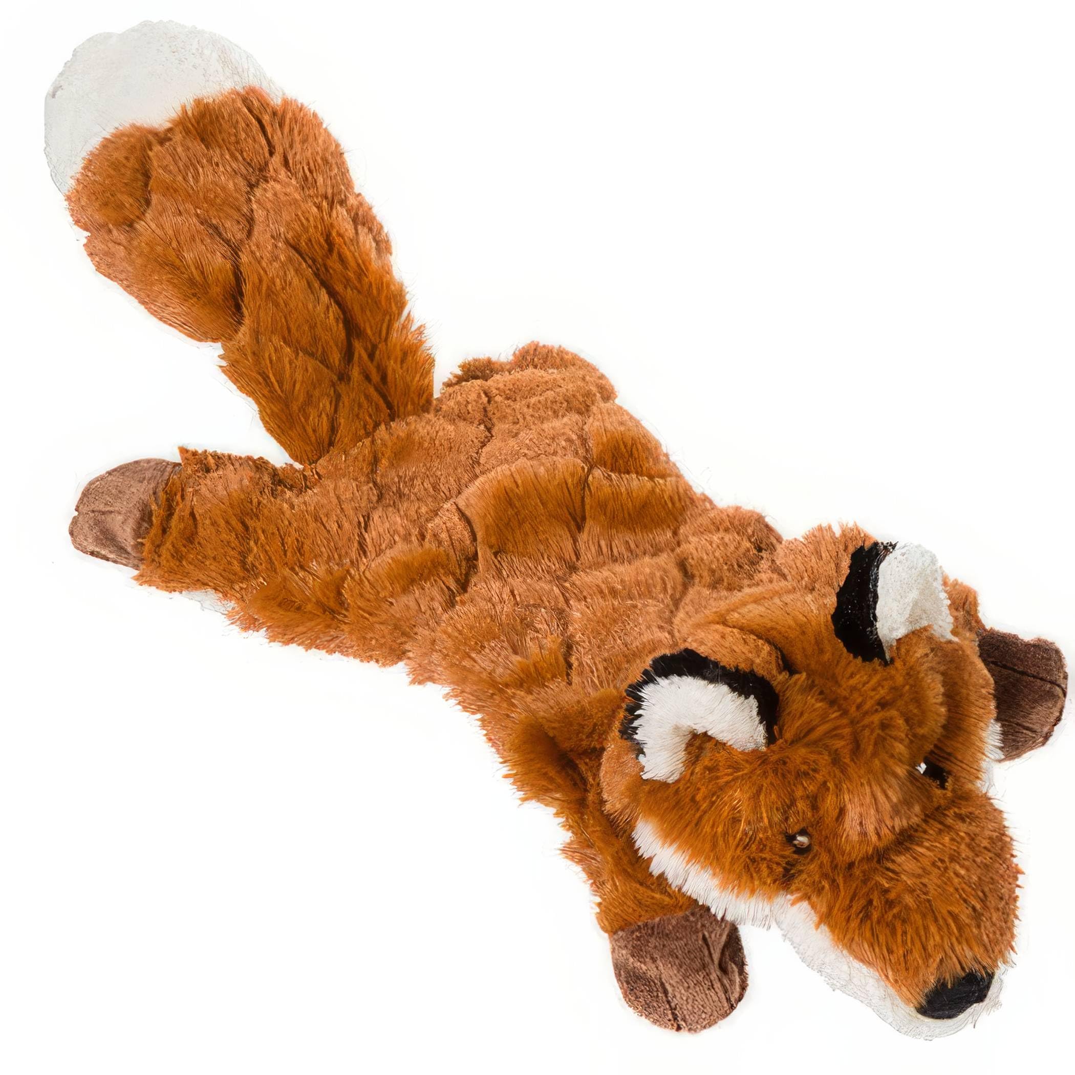 House of Paws Stuffing Free Fox Dog Toy - Durable Plush and Crinkle Material