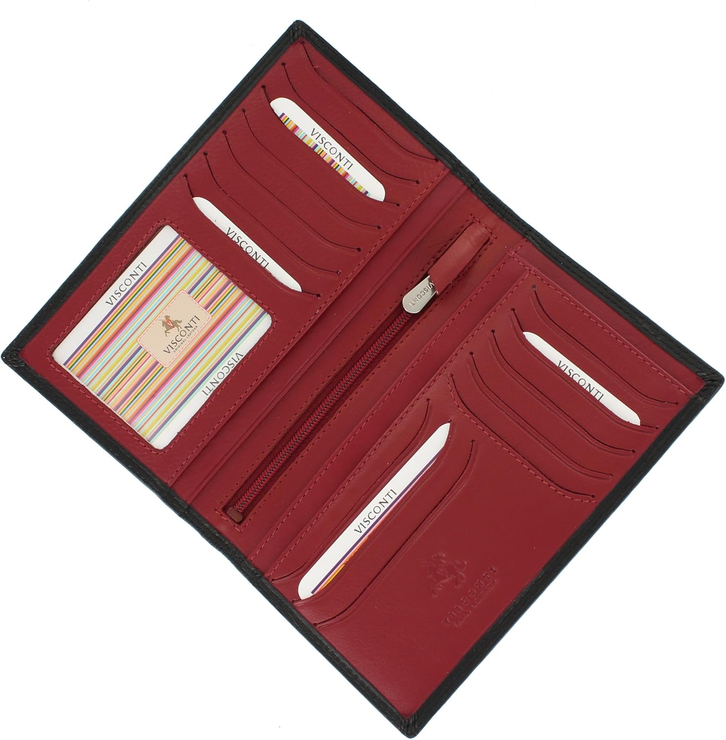 VISCONTI Colorado Soft Leather Gents Jacket Wallet RFID Blocking CD16 Black/Red - Image 3