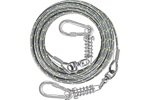 VIVBOO Dog Tie Out Cable 10ft/15ft/20ft/30ft Dog Leash for Training with Swivel Hook Green/Blue/Purple Reflective Dog Chains for Outside for Small to Medium Dogs Up to 100lbs Dog