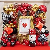 154Pcs Casino Balloon Arch Kit – Casino Theme Party Decorations with Dice & Poker Foil Balloons for Casino Birthday Decorations, Vegas Night, Poker Party, Bachelorette & Casino Party Decorations