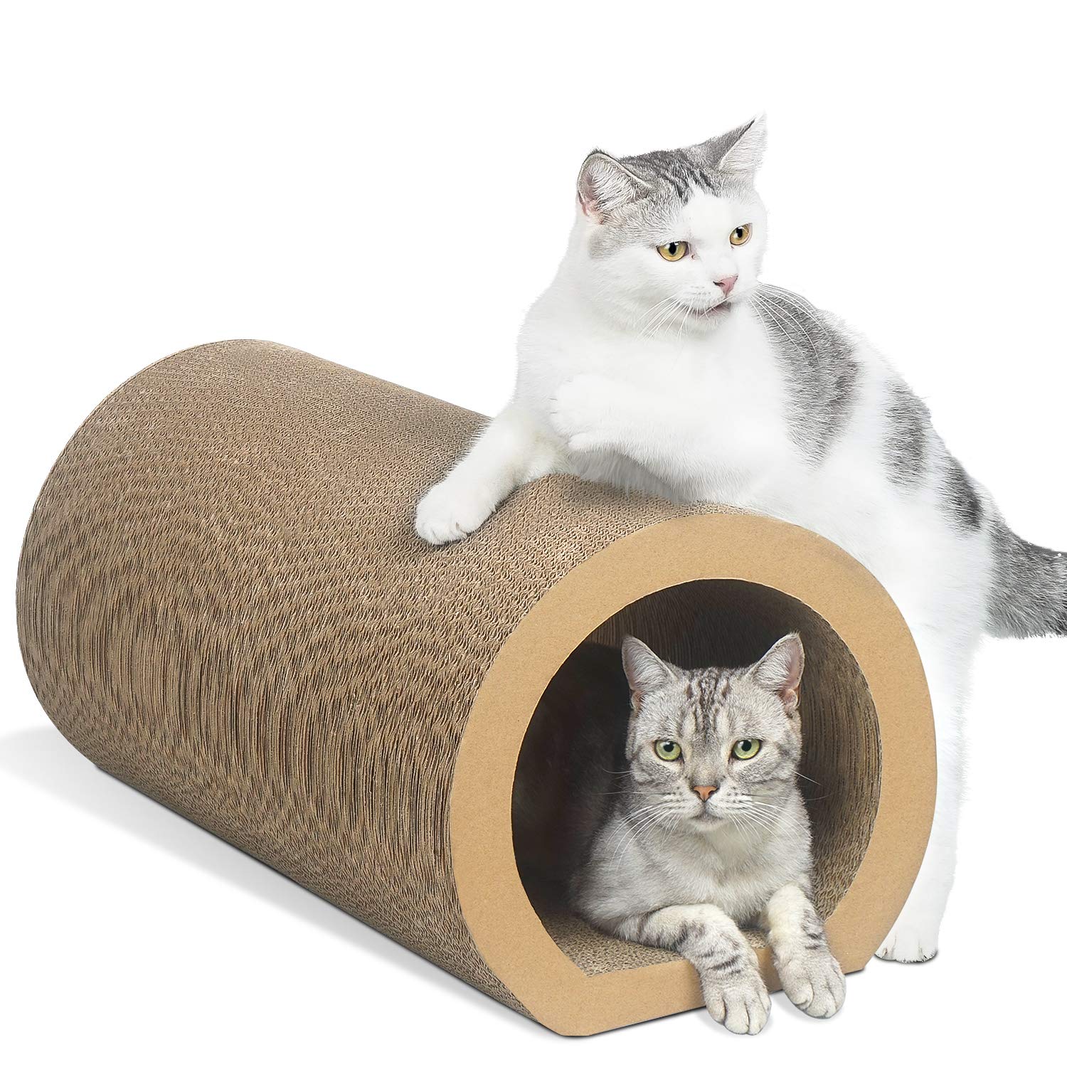 Aibuddy Cat Scratcher, Tunnel Cat Scratching Pad Bed Lounge with Catnip, Durable Cardboard & Construction (50 x 33x 30.5cm)