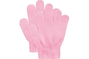 DOOVID Kids Knit Gloves Full Fingers Winter Gloves for Little Boys Girls Stretchy Warm Magic Gloves Age 5-11