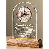 50th Birthday Clock Gifts for Women and Men – Gift for 50 Year Old Mom, Dad, Grandma, or Grandpa with Wooden LED Light Base – Birthday Present Ideas for Her or Him with Gift Box Battery Not Included