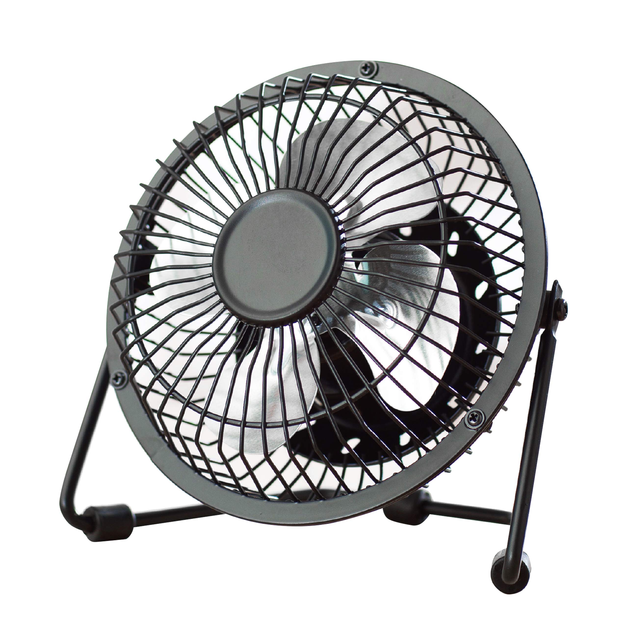 Fine Elements 4" Mini Portable USB Powered Computer, Laptop, PC Cooling Desk Table Fan - BLACK, COL1147