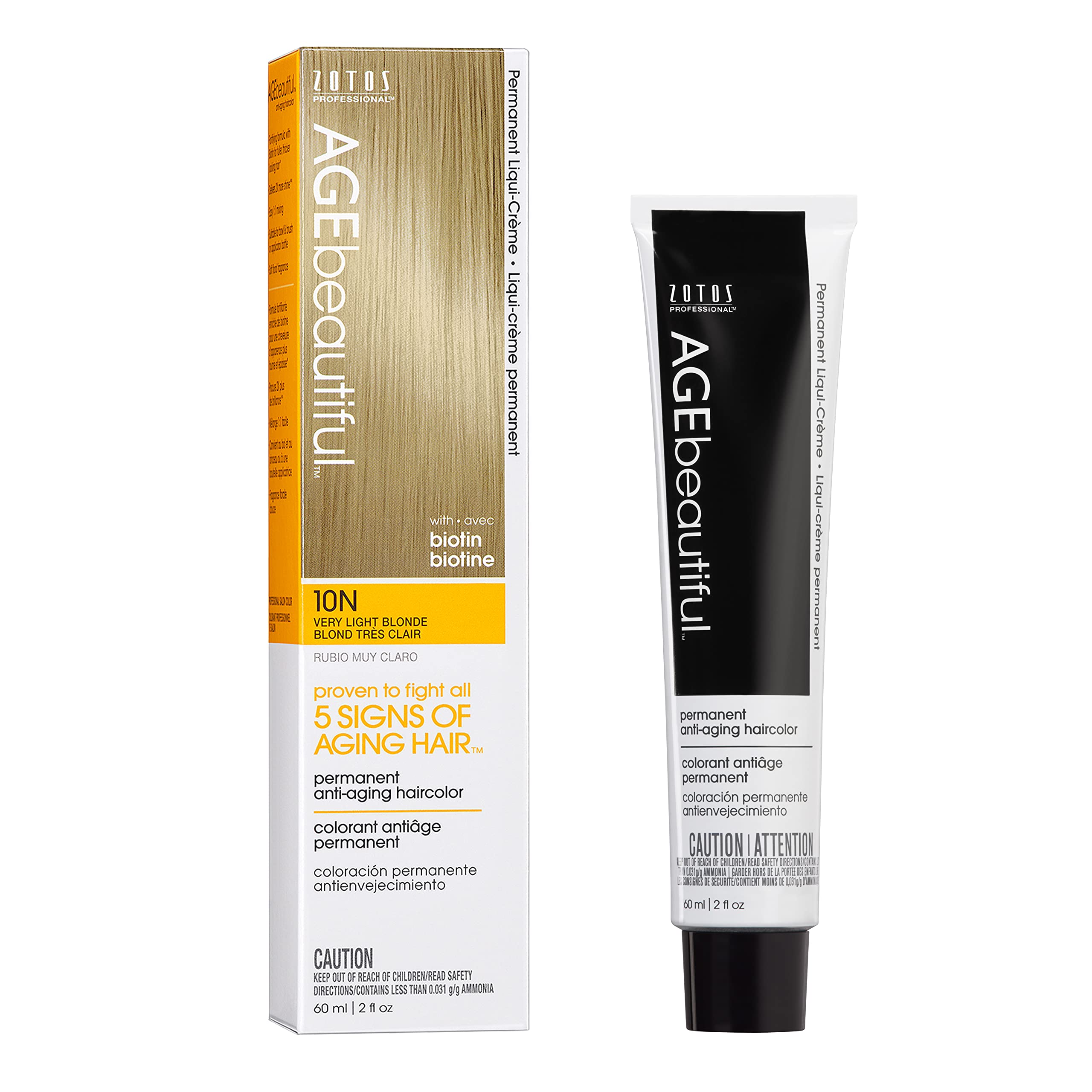 Photo 1 of AGE beautiful Permanent Hair Color Dye Liqui Creme | 100% Gray Coverage | Anti-Aging Haircolor | Biotin for Thicker, Fuller Hair | Professional Salon Coloring | 10N Very Light Blonde
