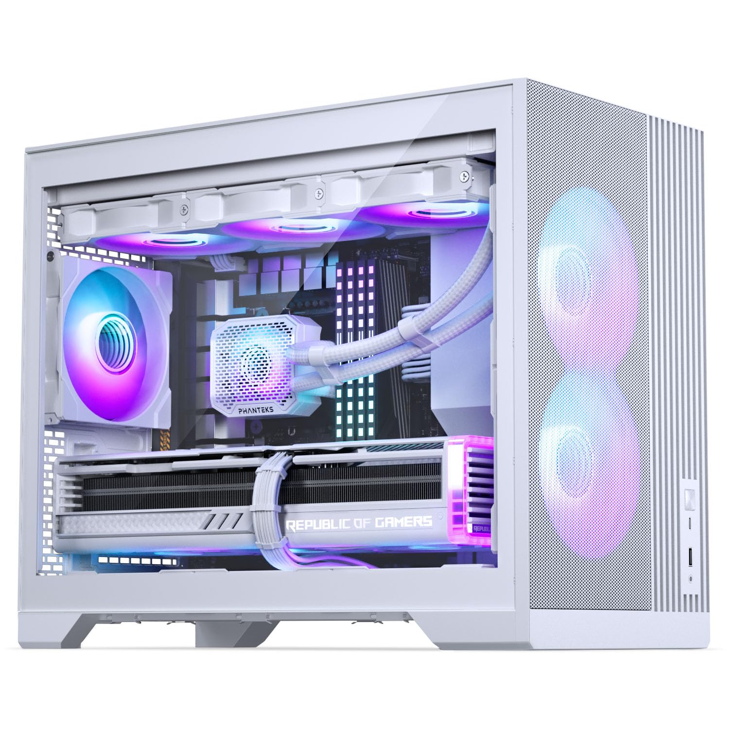 Phanteks XT M3 Mini-Tower PC-Gehäuse Weiß – Kompaktes Micro-ATX Case mit Tempered Glass, Unterstützung für 360-mm-Radiator & 430-mm-Grafikkarten – Ohne Lüfter 2