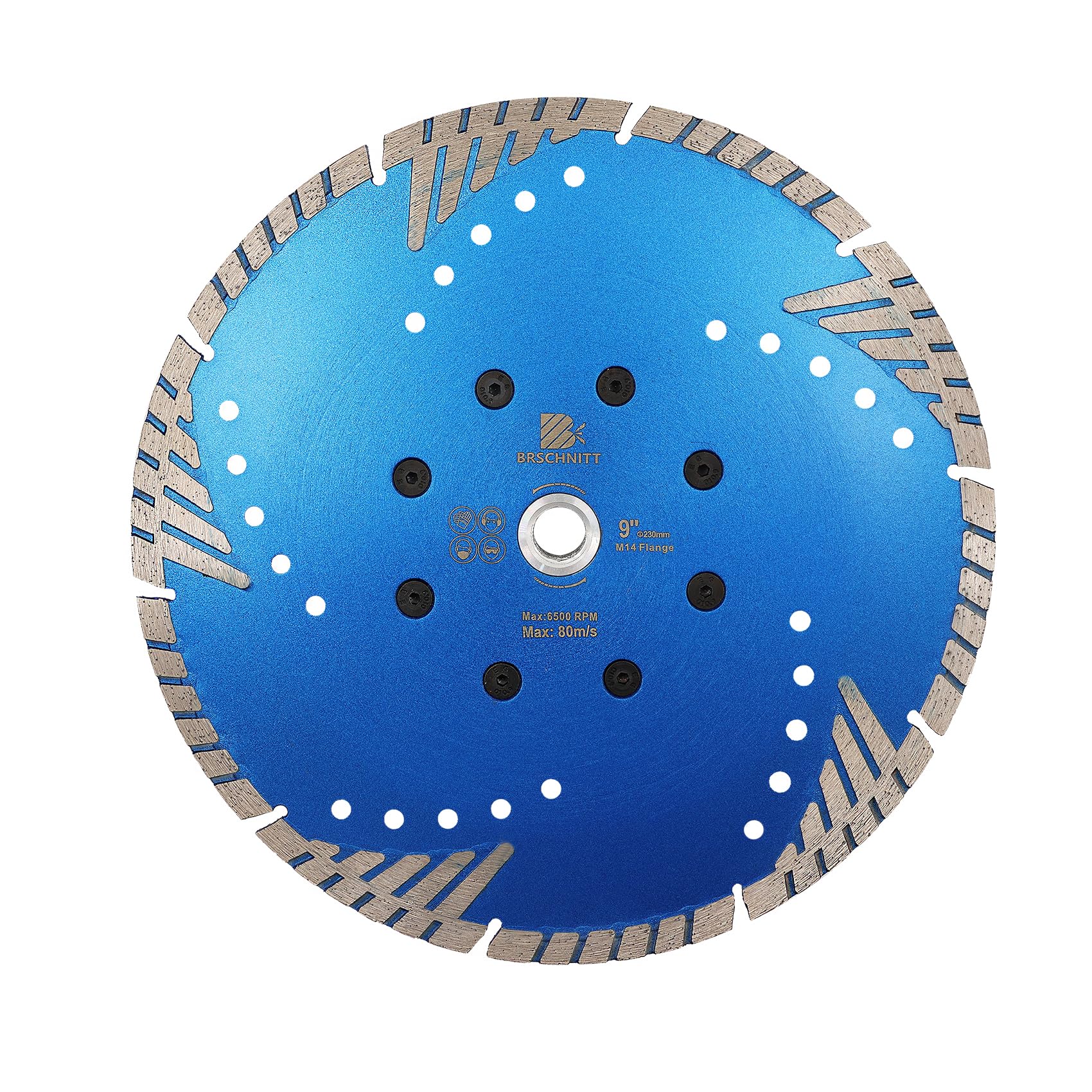 Diamond Granite Cutting Disc 230mm- BRSCHNITT Diamond Saw Blade Cut Concrete,Ceramic Porcelain Tile,Granite,Marble,Masonry,Paver,Quartz Disc M14 Thread