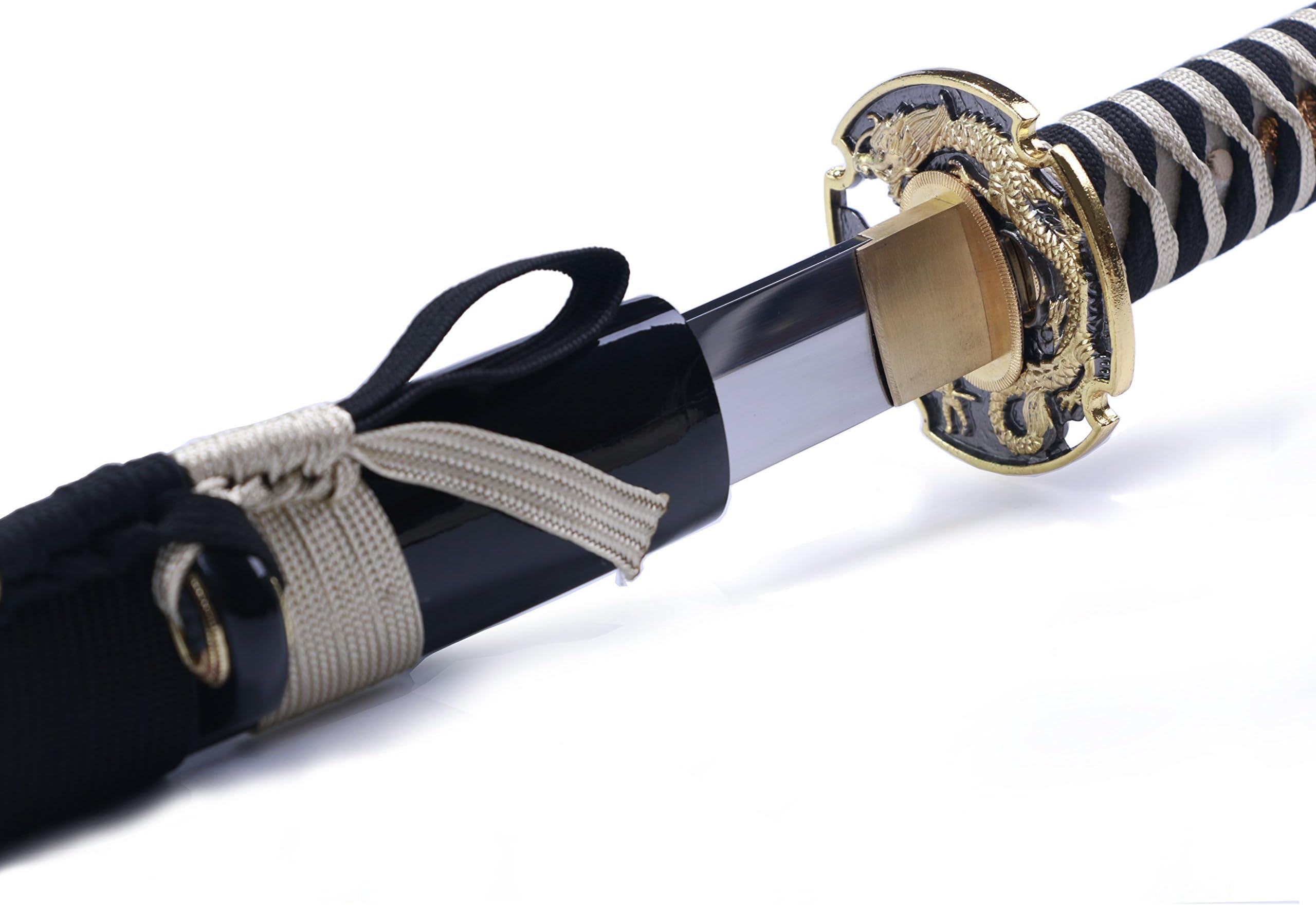 siwode Handmade Full Tang Sharp Sword, Alloy Golden Dragon Tsuba £¬Japanese Ninja Samurai Katana (High Carbon Steel 1060) 40-Inch