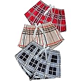 Milumia Women's 3 Pieces Plaid Pajama Shorts Bow Elastic Waist Pj Sleep Shorts