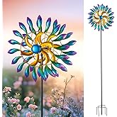 DREAMSOUL 24\ Dia Large Wind Spinners Outdoor with 5 Prongs Stake, Metal Kinetic Wind Spinners for Yard and Garden DREAMSOUL 24\ Dia Large Wind Spinners Outdoor with 5 Prongs Stake, Metal Kinetic Wind Spinners for Yard and Garden