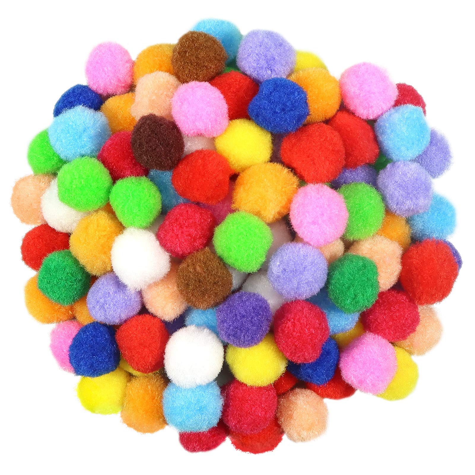 TOAOB 300pcs 25mm Pom Poms Craft Large Assorted Fluffy Pompoms Multicolor Fuzzy Balls for Crafting DIY Decorations