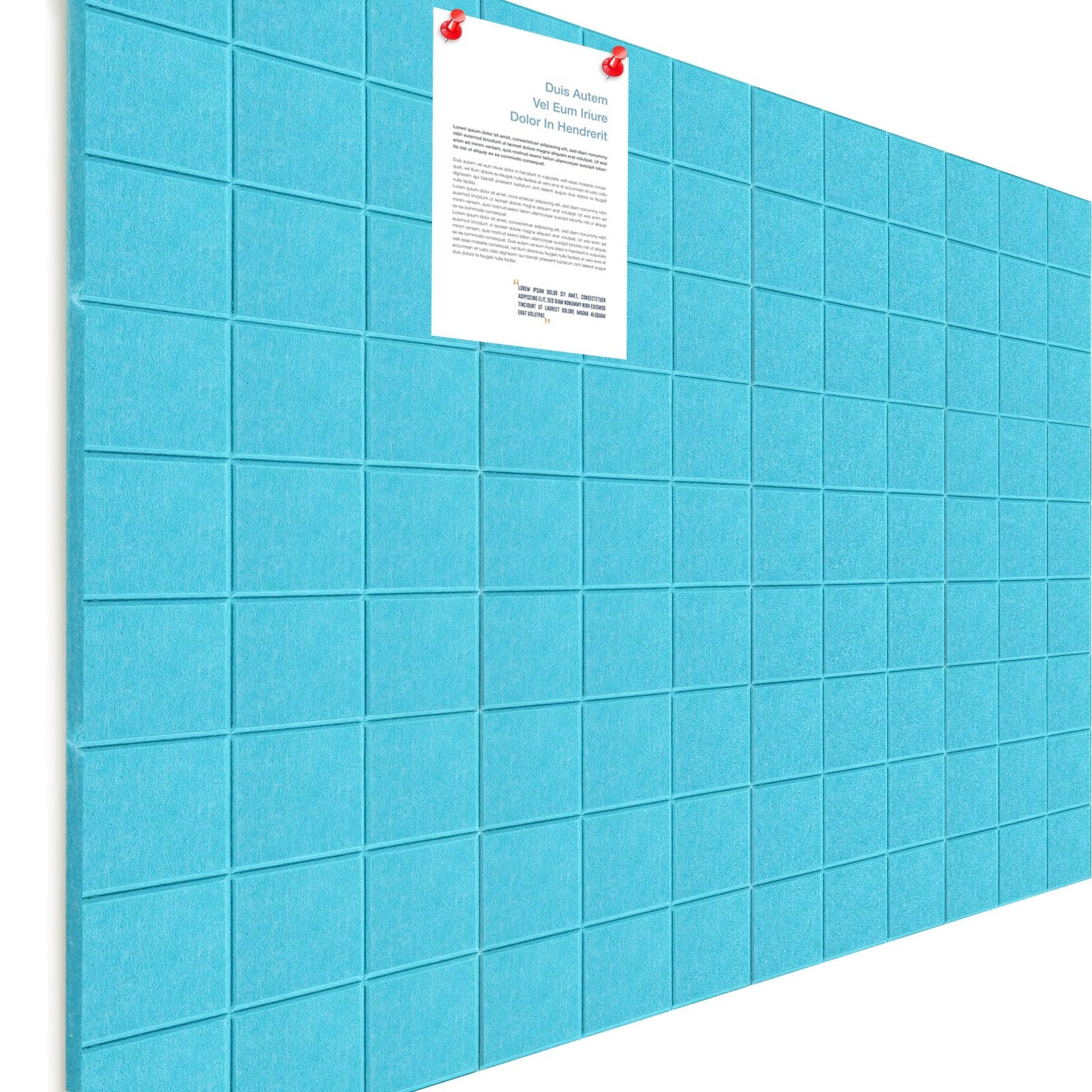 Photo 1 of Honoson 12 Pack 48 x 36 Inches Large Cork Board Felt Wall Tiles with Safe Adhesive Large Decorative Vision Wall Board for Walls Home Office(Blue)