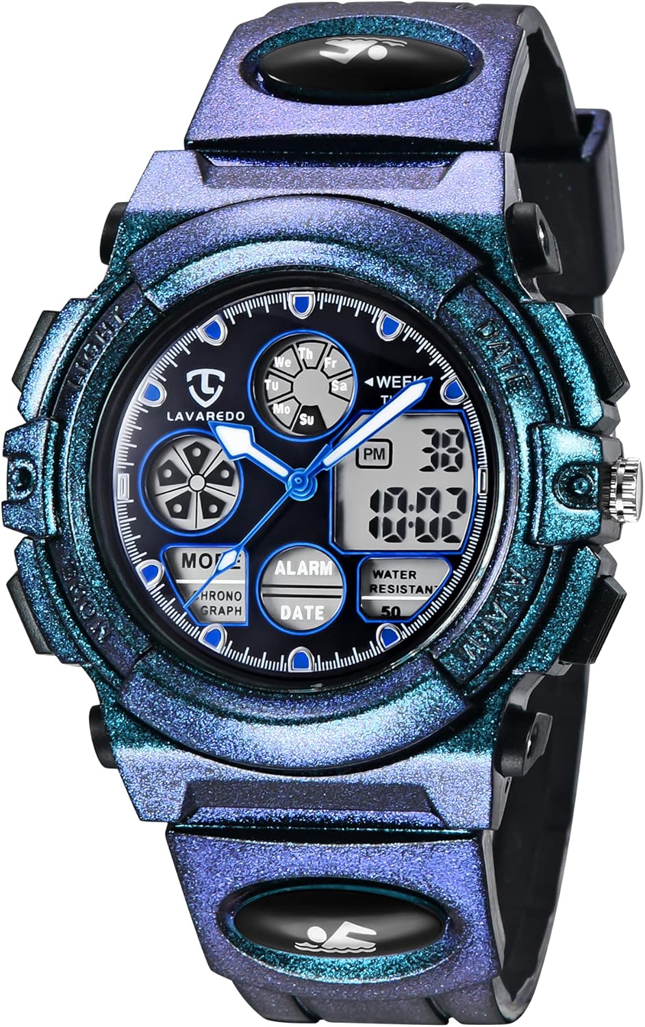 Orologio Digitale Per Bambini Aswan - Sportivo, Impermeabile 5ATM, Con Luci LED E Sveglia - Regalo Compleanno/Natale